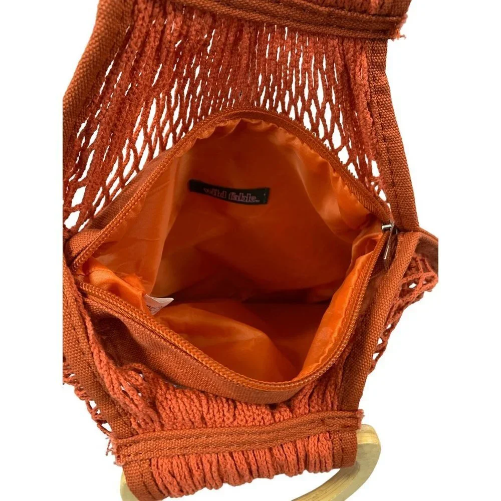 Wild Fable Women's Orange Knitted Handbag - Picture 3 of 6